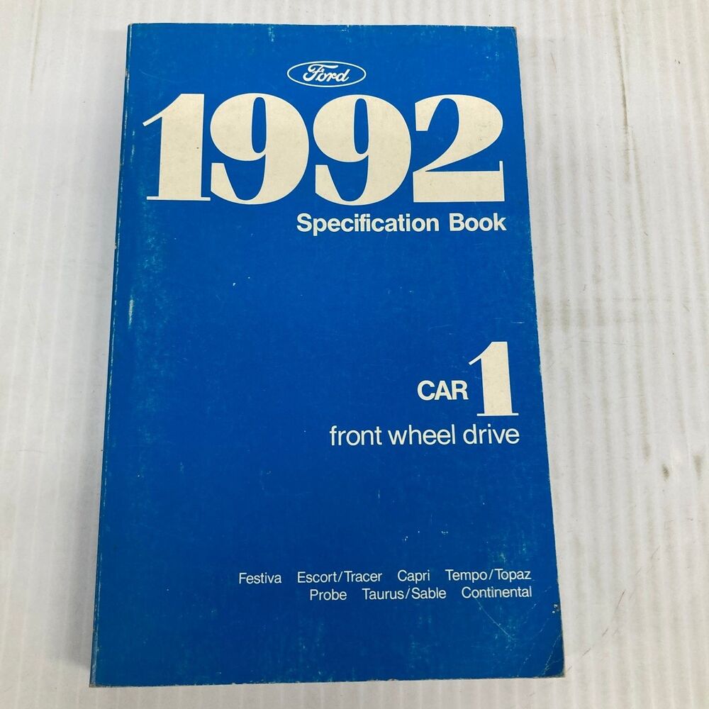 Ford Spec Guide 1992 CAR front wheel drive